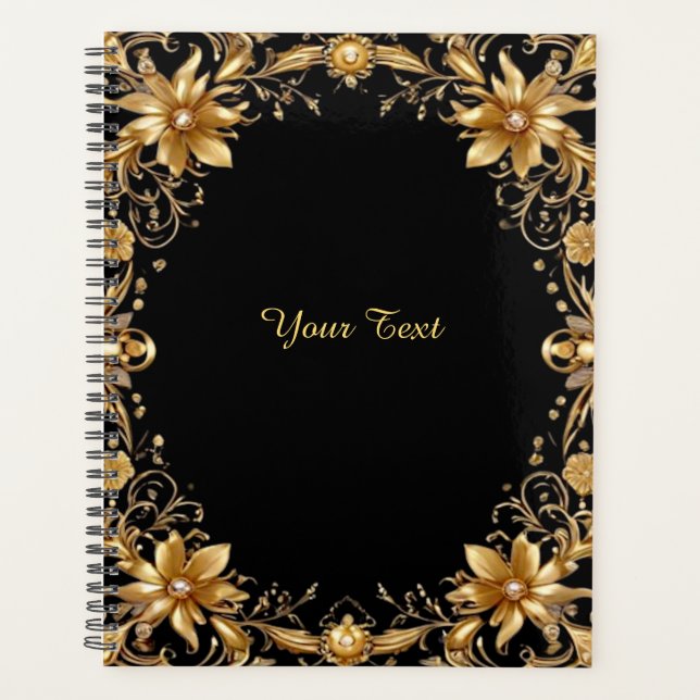 Golden Floral Wedding Planner Planer (Vorderseite)