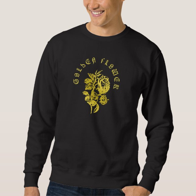 Golden Flower – Embroidered-Style Luxury Design Sweatshirt (Vorderseite)