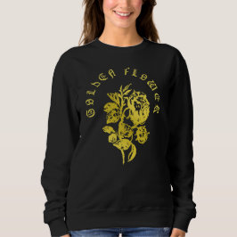 Golden Flower – Embroidered-Style Luxury Design Sweatshirt