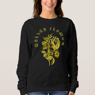 Golden Flower – Embroidered-Style Luxury Design Sweatshirt