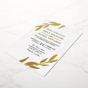 Golden Foil Blätter Goldleaf Hochzeit Folieneinladung