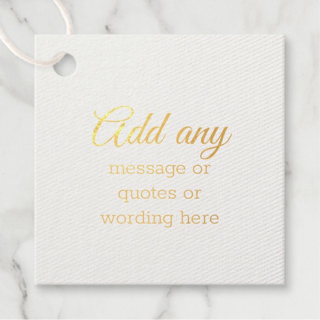Golden Foil CUSTOM Schlichtes Elegantes Geschenkanhänger (Vorderseite)