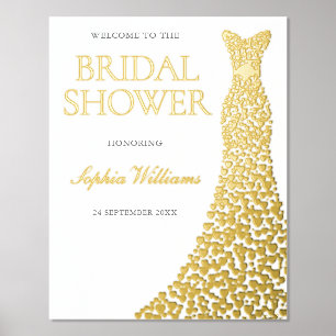Golden Foil Dress Brautparty Grosses Willkommensze Foliendrucke