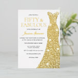 Golden Foil Dress Golden Pressed 50. Geburtstagspa Folieneinladung<br><div class="desc">Golden Foil Dress Golden Pressed 50th Birthday Party Foil Einladung 50 und fabelhaft Sehen Sie andere Einladungen in unserem Nest und Nest Store</div>