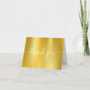 Golden Foil Einfach Modernes, elegantes Skript Dankeskarte