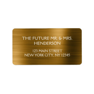 Golden Foil Elegante Moderne Hochzeit Adressaufkleber
