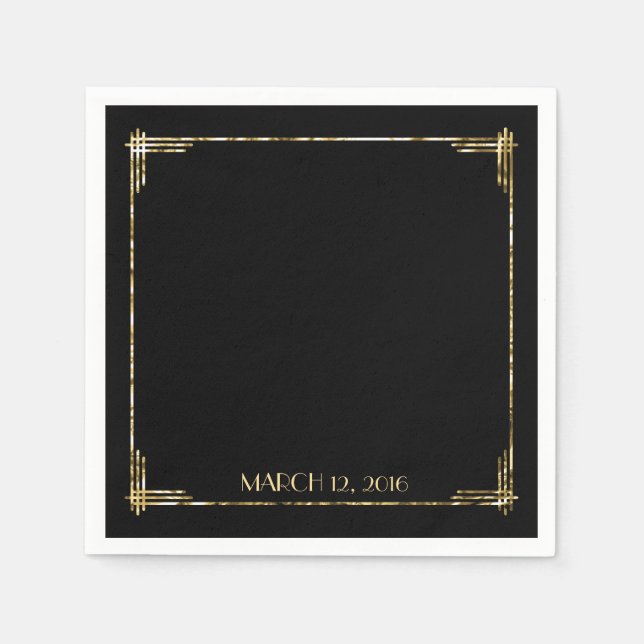 Golden Foil Gatsby Art Deco Serviette (Vorderseite)