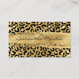 Golden Foil Leopard Pinselstriche Visitenkarte