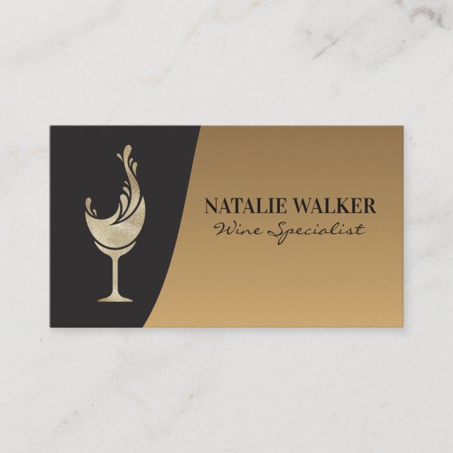 Golden Foil Olivenweg | elegant Visitenkarte (Vorderseite)