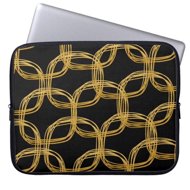 Golden Foil Scribble Circle Chic Notebook Sleeve F (Vorderseite)