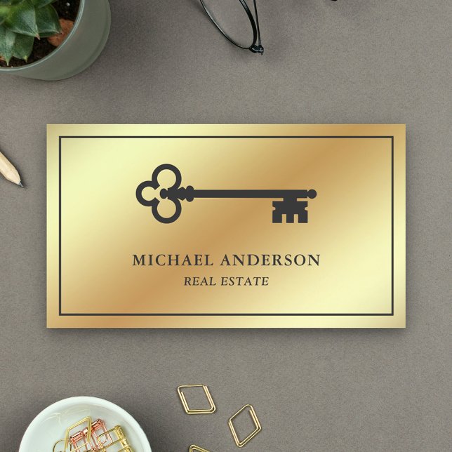 Golden Foil Vintage Antiquitätensprache Anwesen Visitenkarte (Von Creator hochgeladen)
