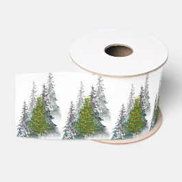 Golden Forest Glow Christmas Ribbon  Ripsband