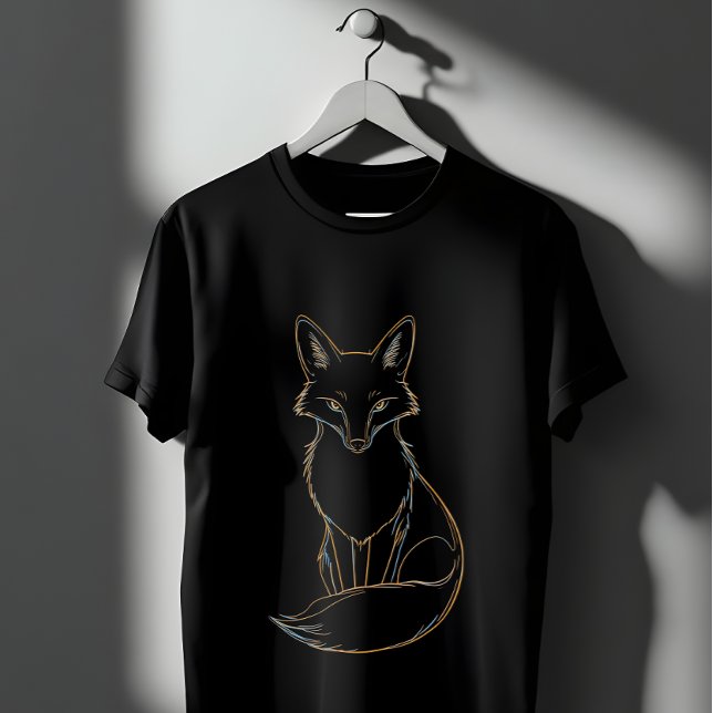 Golden Fox Line Kunst, Dichtung und Musik T-Shirt (Von Creator hochgeladen)