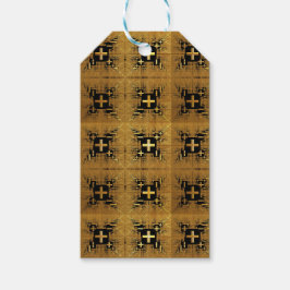 Golden Fraktal Crosses Geschenkanhänger
