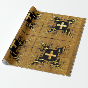 Golden Fraktal Crosses Geschenkpapier
