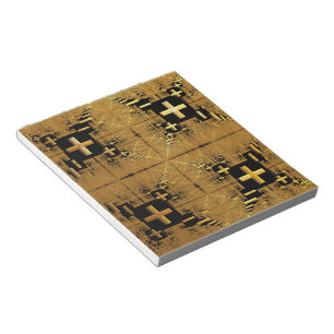 Golden Fraktal Crosses Notizblock