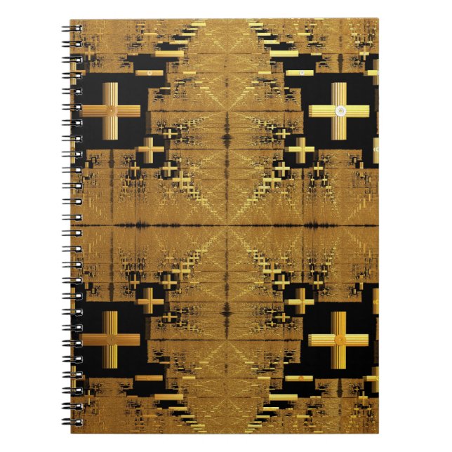 Golden Fraktal Crosses Spiral Notebook Notizblock (Vorderseite)