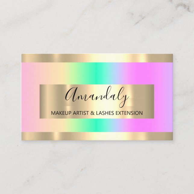 Golden Frame Event Planner Ombre Pastel Visitenkarte (Vorderseite)