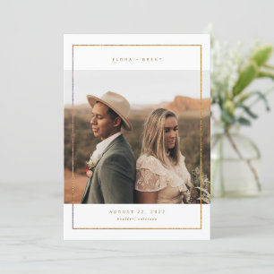 Golden Frame Foto Save the Date Hochzeitskarte