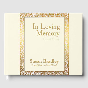 Golden Frame Memorial Service Livre d'or Choisisse