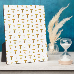 Golden Franciscan Tau Cross Fotoplatte