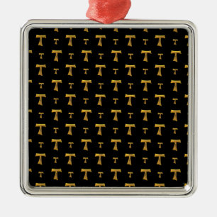 Golden Franciscan Tau Cross Silbernes Ornament