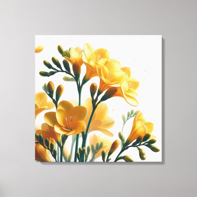 Golden Freesia Fantasy Nature's Enchanted Elegance Leinwanddruck (Vorderseite)