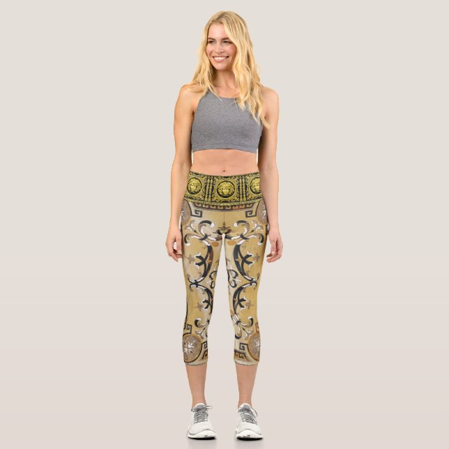 Golden French Empire Medusa Capri Leggings (Vorderseite)