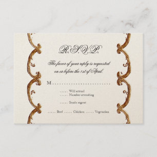 Golden French Swirl UAWG Response 50 Jahre alt RSVP Karte