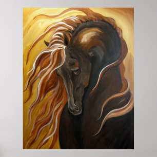 Golden Friesian Poster