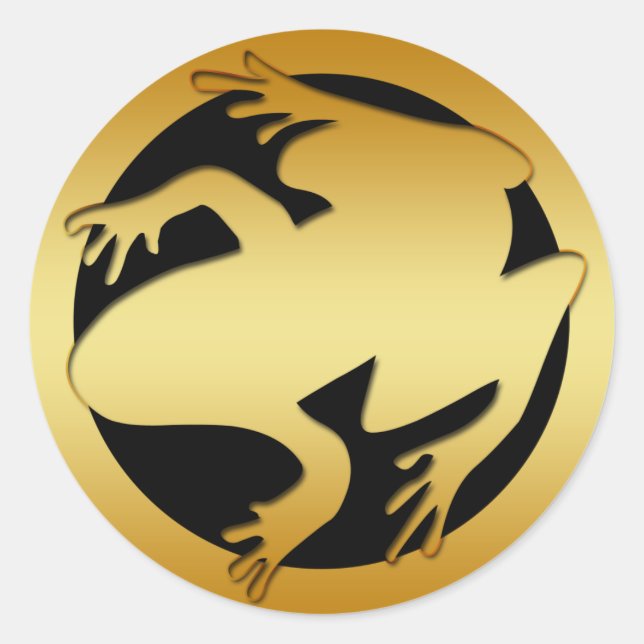 GOLDEN FROG RUNDER AUFKLEBER (Vorderseite)