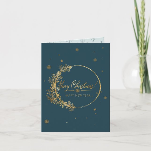 Golden Frohe Weihnachten Karte (Vorderseite)