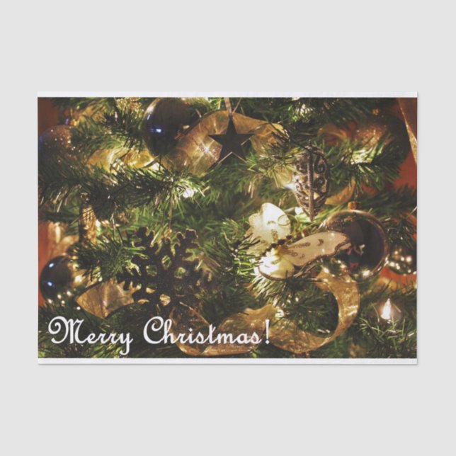 Golden Frohe Weihnachten Seidenpapier (Vorderseite)