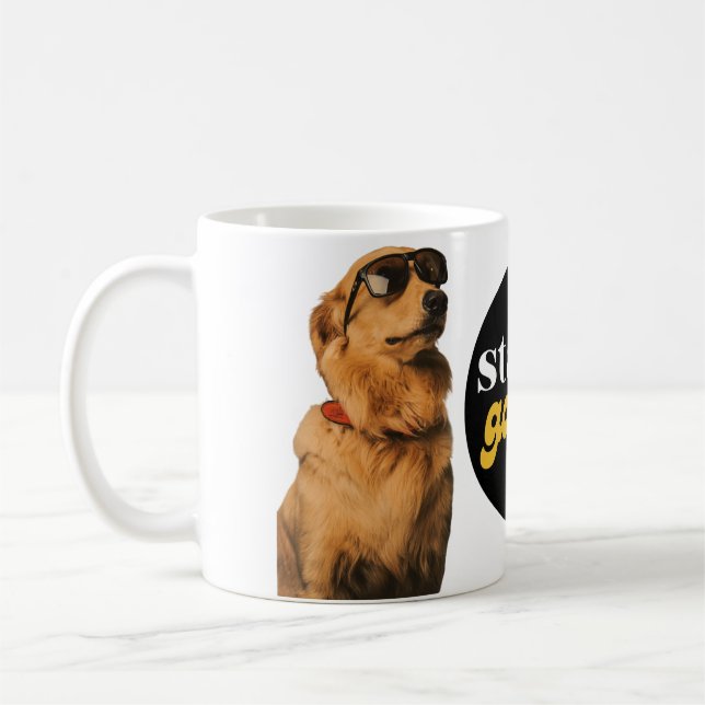 Golden Funny Retriever Hunde Tasse Geschenk bleibe (Links)