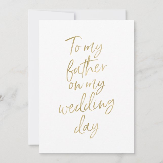 Golden "Für meinen Vater am Hochzeitstag" Karte (Vorderseite)
