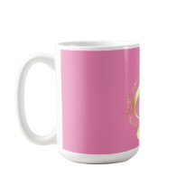 Golden G clef auf rosa Tasse