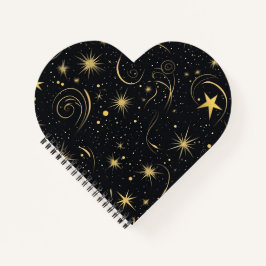 Golden Galaxy Heart Notebook Notizbuch