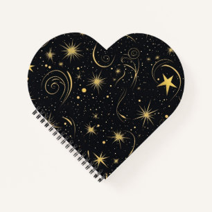 Golden Galaxy Heart Notebook Notizbuch