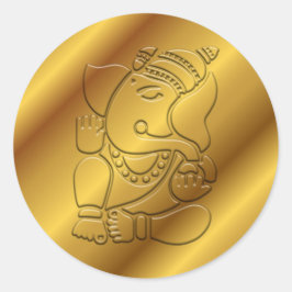 Golden Ganesha Design Runder Aufkleber