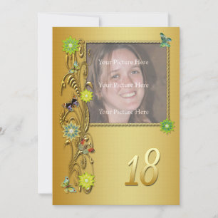 Golden Garden 18ème anniversaire invitation de fêt