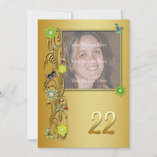 Golden Garden 22. Geburtstagsfeier Einladung