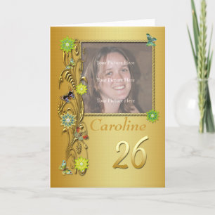 Golden Garden 26. Foto Geburtskarte Karte