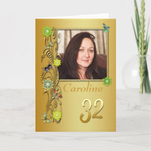 Golden Garden 32e carte d'anniversaire photo