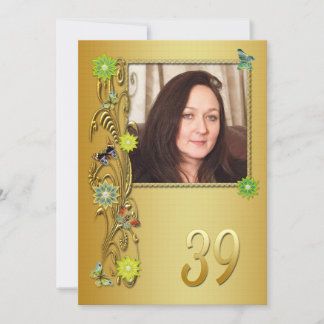 Golden Garden 39. Geburtstagsfeier Einladung