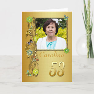 Golden Garden 53. Foto Geburtskarte Karte