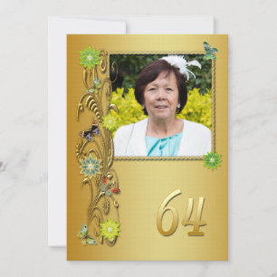 Golden Garden 64. Geburtstagsfeier Einladung