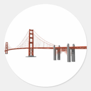 Golden Gate Bridge: 3D-Modell: Runder Aufkleber