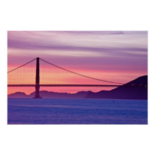 Golden gate bridge am Sonnenuntergang Poster