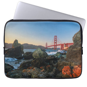 Golden gate bridge an Dämmerung San Francisco Laptopschutzhülle