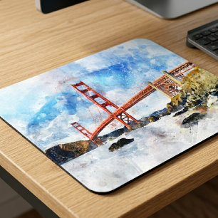 Golden Gate Bridge Aquarell in San Francisco Mousepad